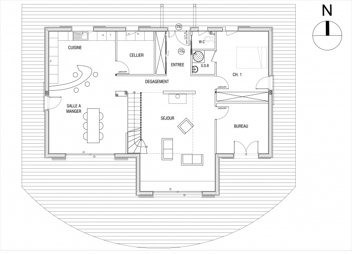 Maison  ossature bois : PC MAISON LEVOUX final PLAN RDC (1)