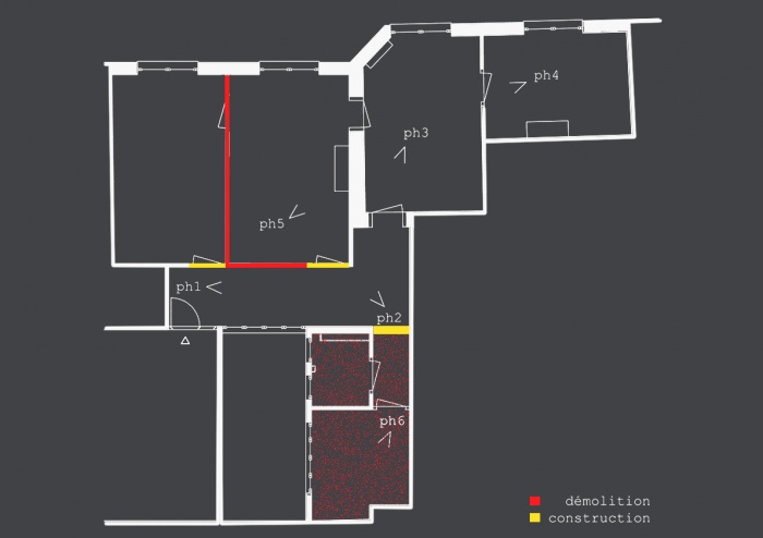 Appartement, ramnagement : E01-plan existant