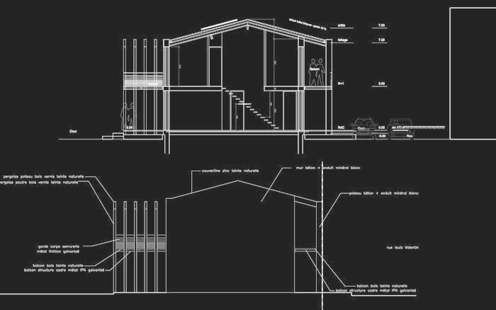 5 maisons en bande dans une arne prive : fac EO