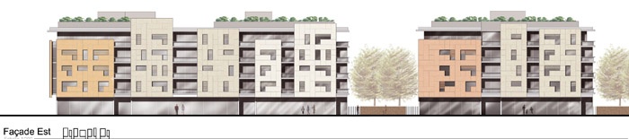 Concours-construction de 90 logements et commerces : fa E