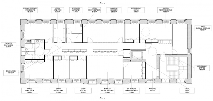 Amnagement de bureaux pour la Maison du Conseil Gnral du Bas-Rhin  SELESTAT (67) : SELES plan 1