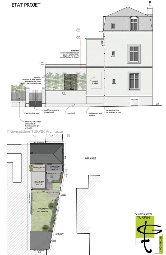 Extension et surlvation d'une maison individuelle